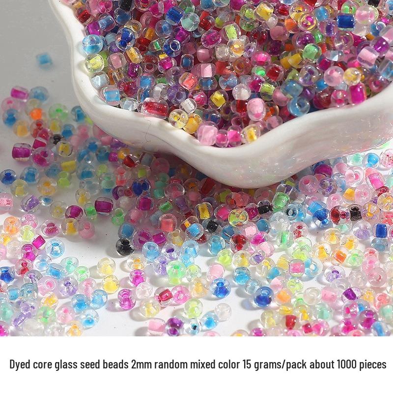 Silver-Lined Glass Rice Beads: 2-4mm Mixed Colors for Handmade Jewelry & DIY Crafts