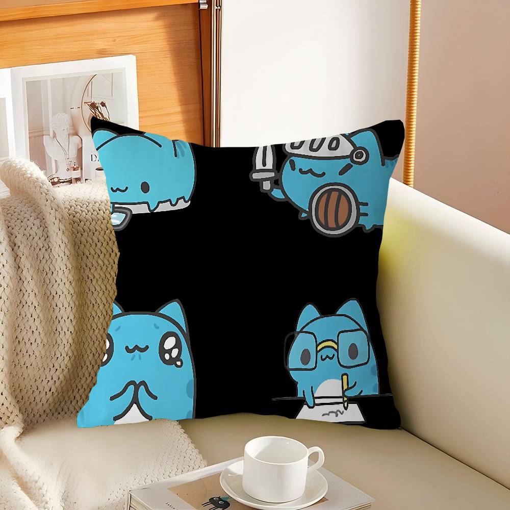 B-Bugcat Capoo Cartoon Cushion Cover Pillowcase Upholstery Sofa Throw Pillow Home Decor Pillowcas