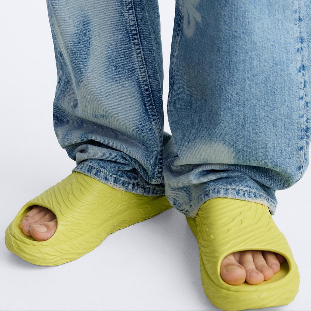 Zara Eva Thick Sole Lightweight Slide Sandals Men Footwear Yellow 12730320097