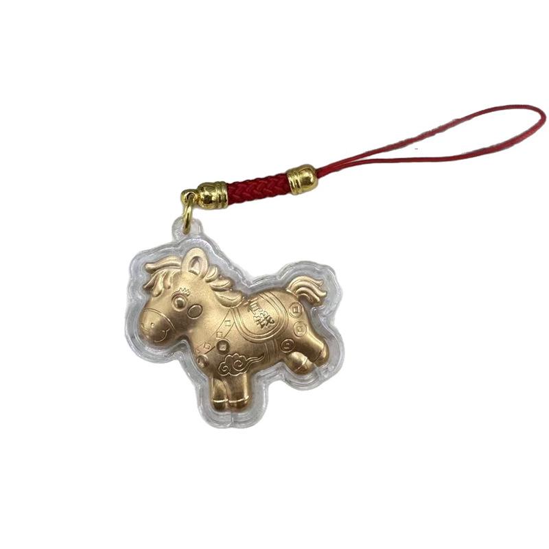 999 Fine Gold Little Horse Keychain: Attract Wealth & Luck as a Car Pendant or Bag Charm