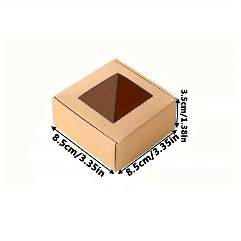 25pcs Mini Kraft Paper Gift Boxes with Clear Window for Soap Treats Bakery Candy Packaging for Wedding Favors Party Supplies Handmade Crafts
