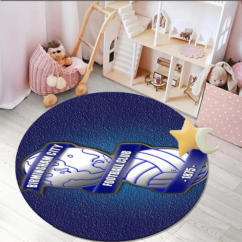 1PC round rug Birming-ham Football Club Printed Round Area Rug ,Rug For Home Office, Round Chair Rug, Decorative Carpet Fan gifts Christmas gift