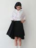 Vincent Navy Pleated Wrap Skirt