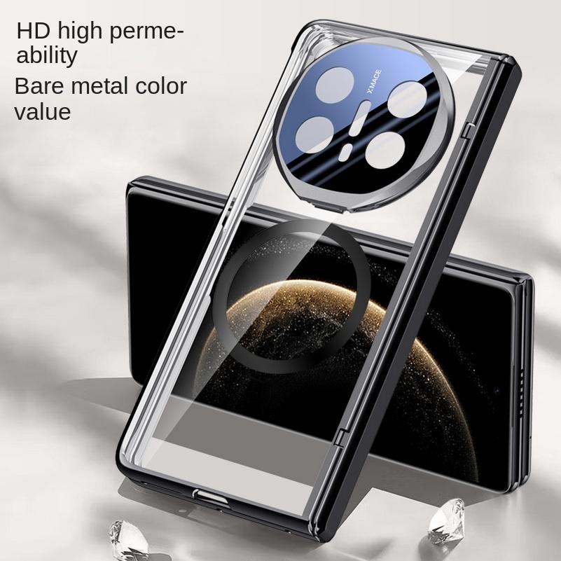 Magsafe Magnetic Transparent Privacy Screen Tempered Glass Protector Case For Huawei Mate X6 X5 Spring Hinged Holder Back Cover