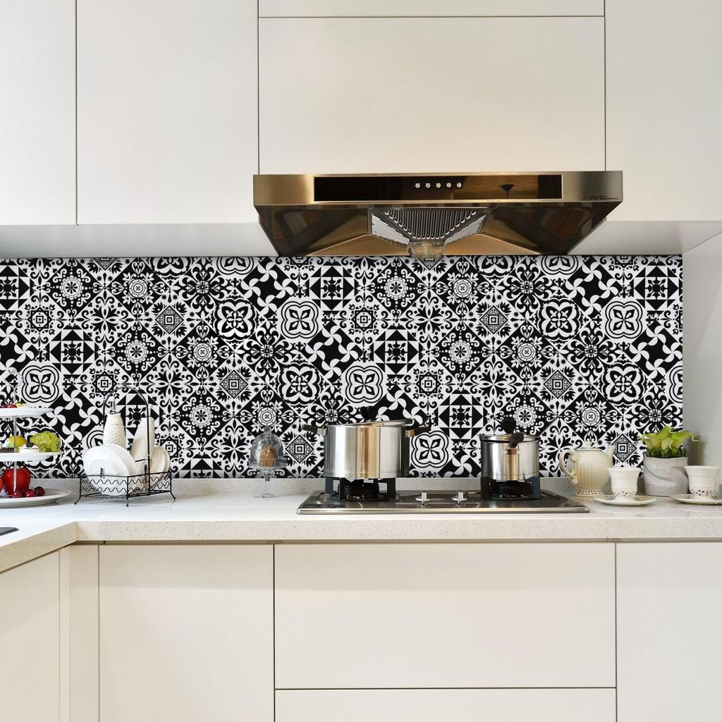 Jiroka Tile Wallpaper Mosaic Tile Set of Wall for and Black Wall DIY Wallpaper Decoration 24 Stickers, Stickers, Stickers, 24, Nordic-Style Stickers,