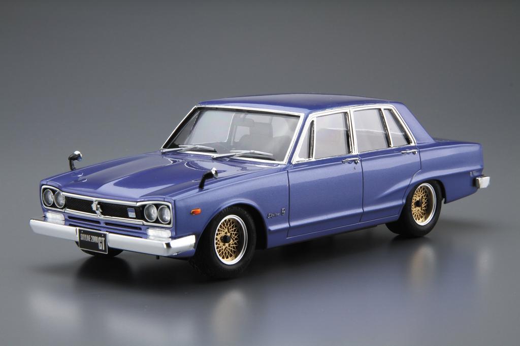 Aoshima Bunka Kyozai The Model Car Series 46 Nissan GC10 Skyline 2000GT 1971 Plastic Model Kit Co., Ltd. 1/24 No.