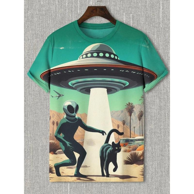 Cute Otter Cat Panda Pattern T-Shirt For Men Funny Animal 3D Printed Tees Casual Short Sleeve O-Neck Tops Street Sports T Shirts