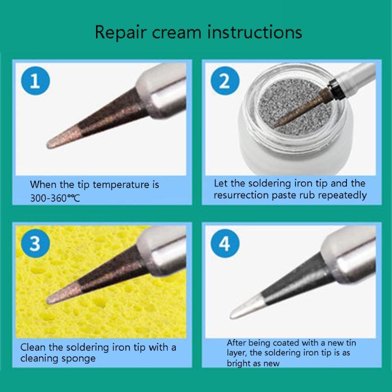 Lead Free Soldering Iron Tip Refresher Clean Paste Quickly Remove Black Layer of Welding Nozzle Environment for Protecti