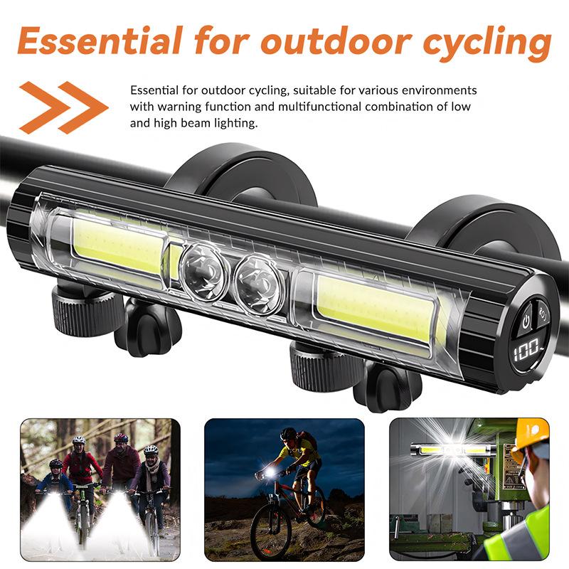 Luz Multifuncional para Ciclismo com Display e Carregamento USB para Atividades ao Ar Livre