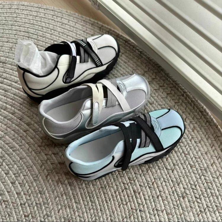 Korean Version of Sports Mary Jane Shoes Women's 2025 Summer New Student Breathable Mesh Casual Versatile Sports White Shoes