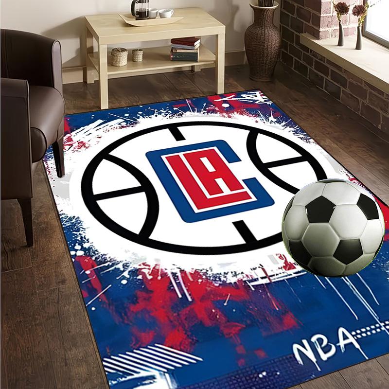 LA Clippers Basketball Art Rug Office Carpet Non-Slip Mat, Chair Rug Floor Covering for Gaming, Bedroom, Living Room , Home Decor Christmas Gift
