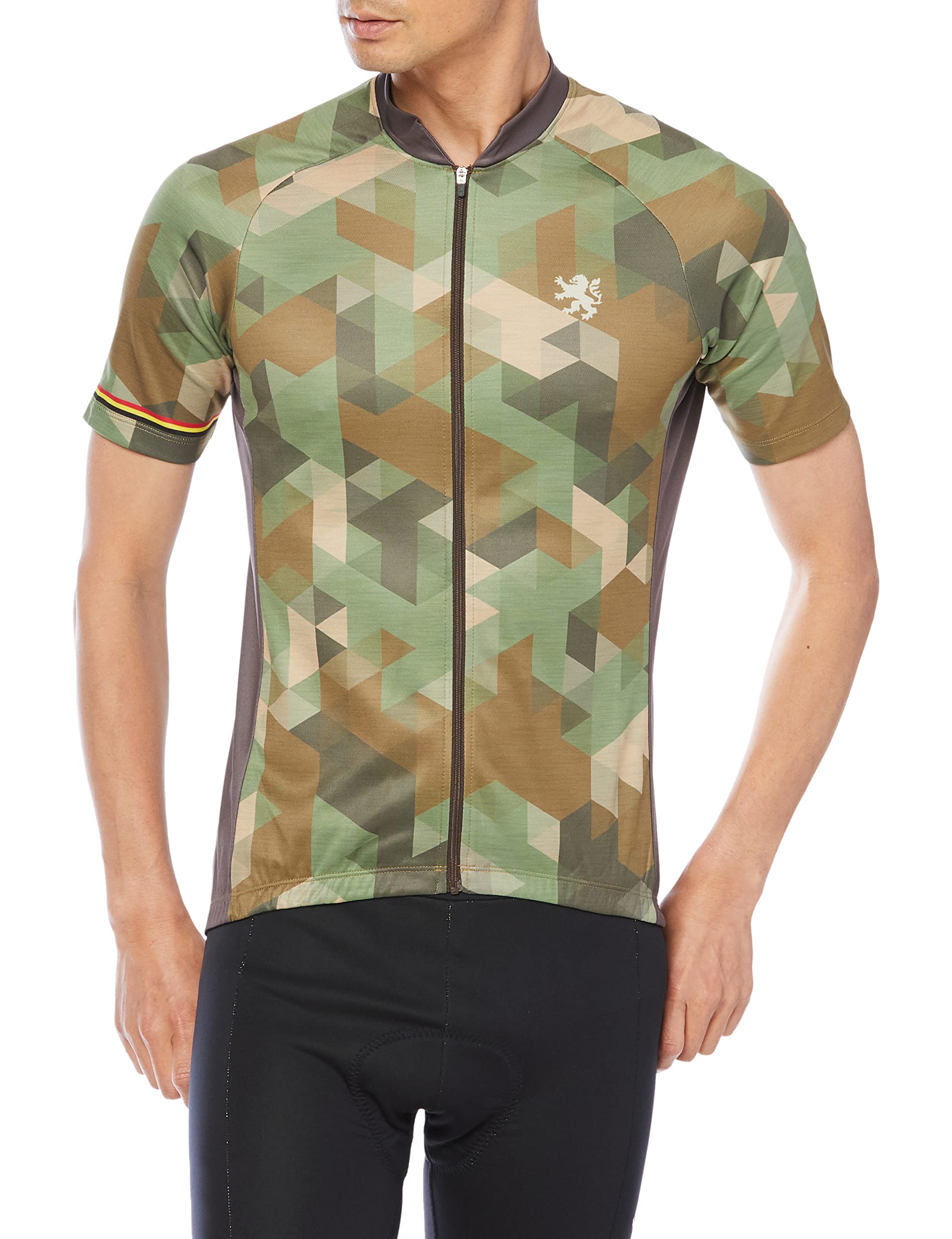 

Kapelmuur Short Sleeve Printed Jersey Shirt, Mosaic Print, Green, Size XS
