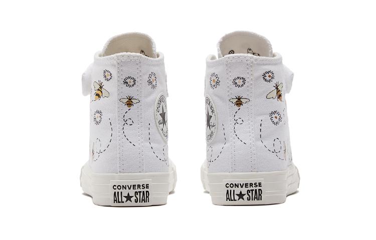 Converse Chuck Taylor All Star 1V Canvas High Top Kids Canvas Shoes White Black Children Aged 3 7 Years Old A01619C