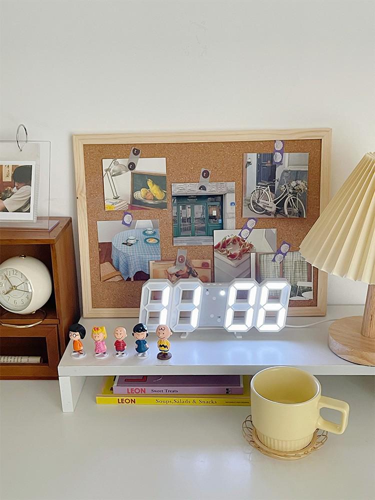 3D LED Digital Alarm Clock with Temperature Display, Wall-Mounted, 8-Character