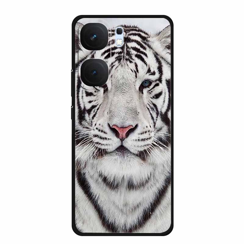 For Vivo iQOO Neo9 Pro Case TPU Silicone Soft Back Cover for Vivo iQOO Neo9 Neo 9 Black Fashion Cool Animals Coque Lion Tiger