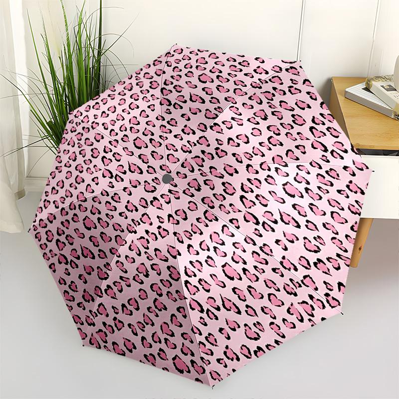 

Pink Hearts Pattern Automatic Folding Umbrella Compact 8 rib Design,Unique Style,Suitable for Everyday Outdoor Use,Perfect Gift for Fri