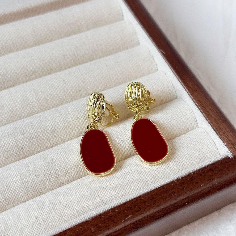 High-End Französische Dreieck Ohrclips ohne Piercing - Damen Einfache, Elegante, Luxuriöse Ohrringe