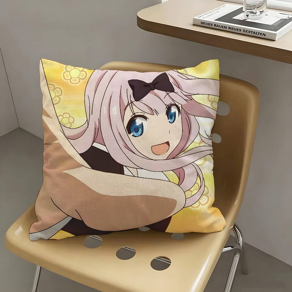 1pc Chika Fujiwara Anime Characters Pillow Case Fashion Square Pillowcase Bedroom Sofa Room Ins Decoration Leisure