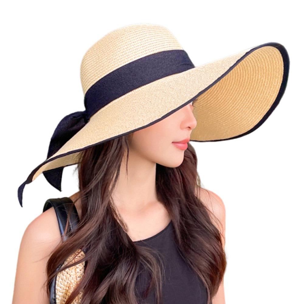 Fashion Oversize Summer Sun Hat Sun Protection Big Brim Straw Hat Breathable Casual Beach Cap for Women