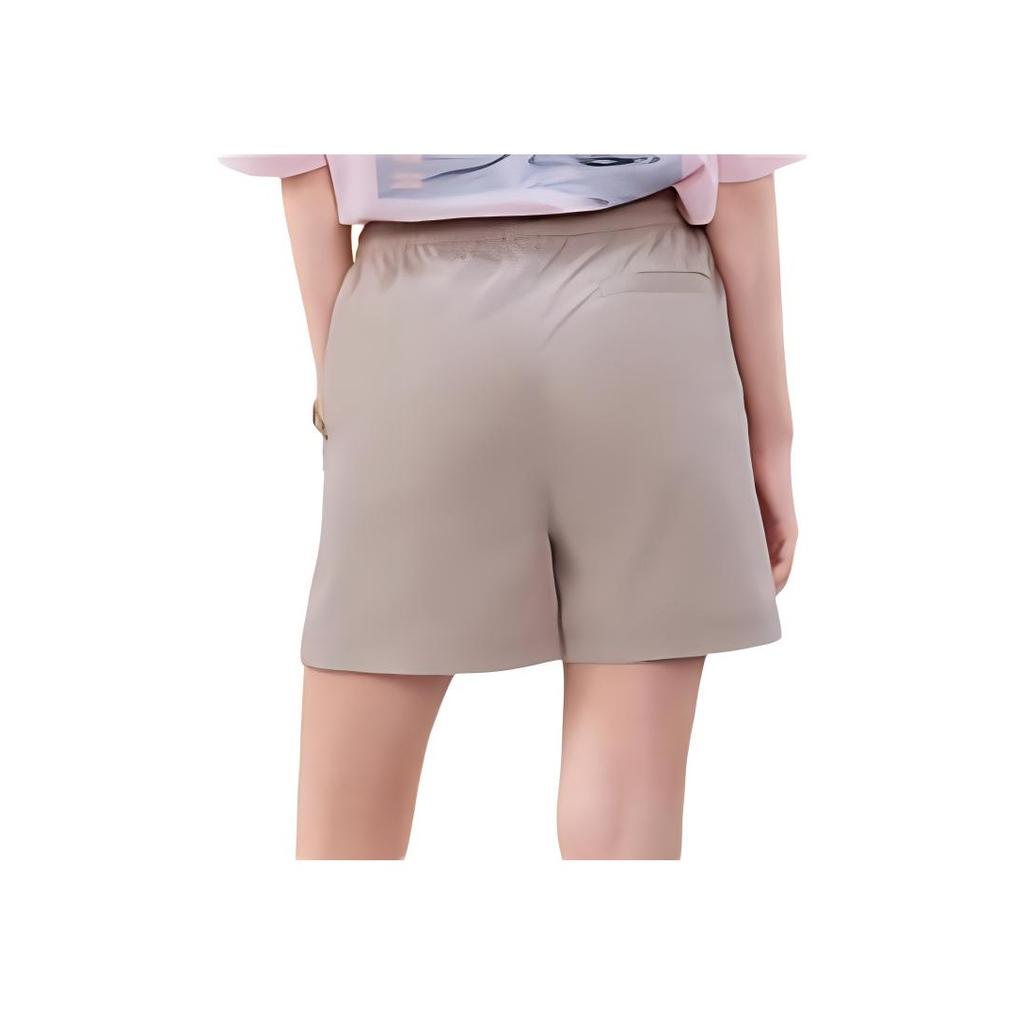 Fila Fusion SS24 Woven Solid Color Lace-Up Sports Casual Shorts Women Shorts Light-Bean-Mud-Brown T11W423805FBG