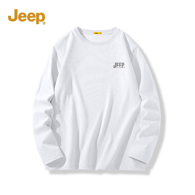 JEEP Men s Heavyweight Cotton Long Sleeve Crew Neck T-Shirt 2XL