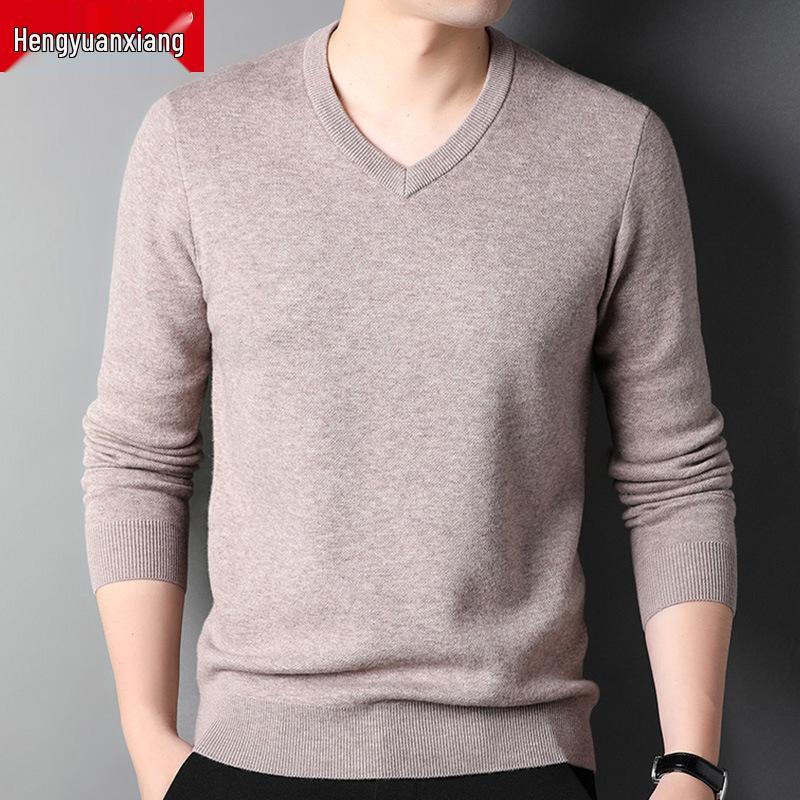 

Мужской свитер с V-образным вырезом из 100% чистой шерсти, очень толстый, 500 г, коллекция осень/зима 2023 XL/180