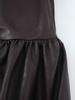 2025 Herbst/Winter Europäisches Damen-Leder-Ärmelloses Kleid mit Taillenraffung
