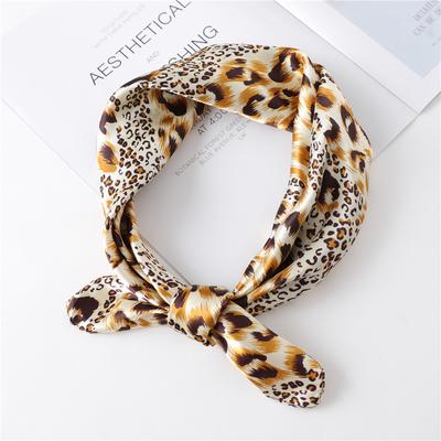 New European American Luxury Brand Women Leopard Silk Scarf 60*60cm Square Scarves Spring Summer Headscarf Fashion Hijab Bandana