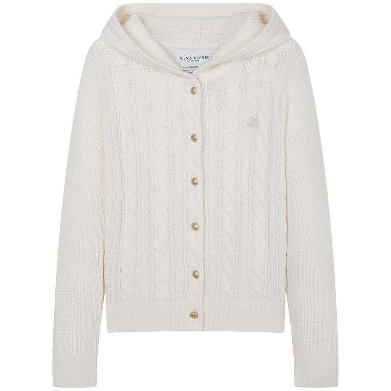 Teenie Weenie Zhao Lusi Style Bear Hooded Knit Cardigan