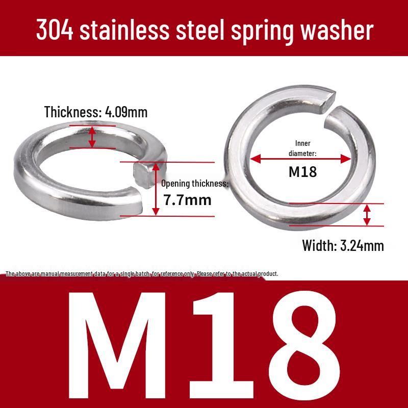 Stainless Steel & Blackened Carbon Steel Spring Washers (M1.6-M42) Elastic Open Washers
