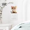 Autocollant d'interrupteur Facile à retirer Amovible Mignon Chat de dessin animé Fleur Lampe Décalcomanie Art Mural DIY pour Chambre d'enfant Salon Bureau Décoration de maison Imperméable
