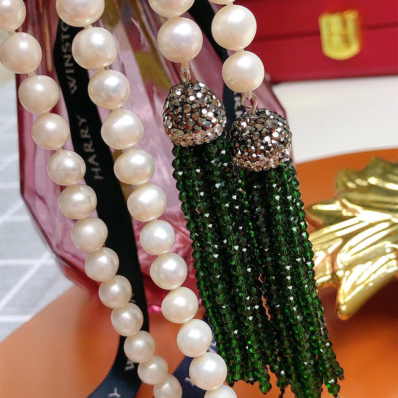 Cultured Pearl Versatile Sweater Chain Necklace - Exquisite Fashion Accessory for Elegant Looks