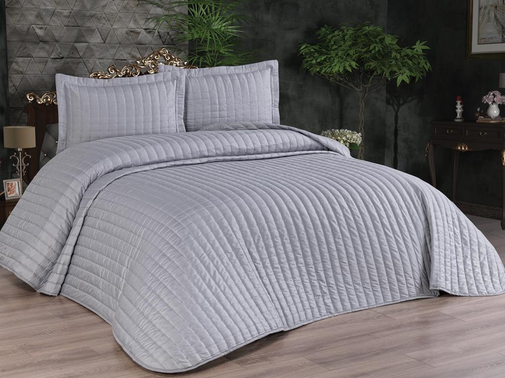 Buy Dublin Quilted Double Bedspread Set Gray at affordable prices
