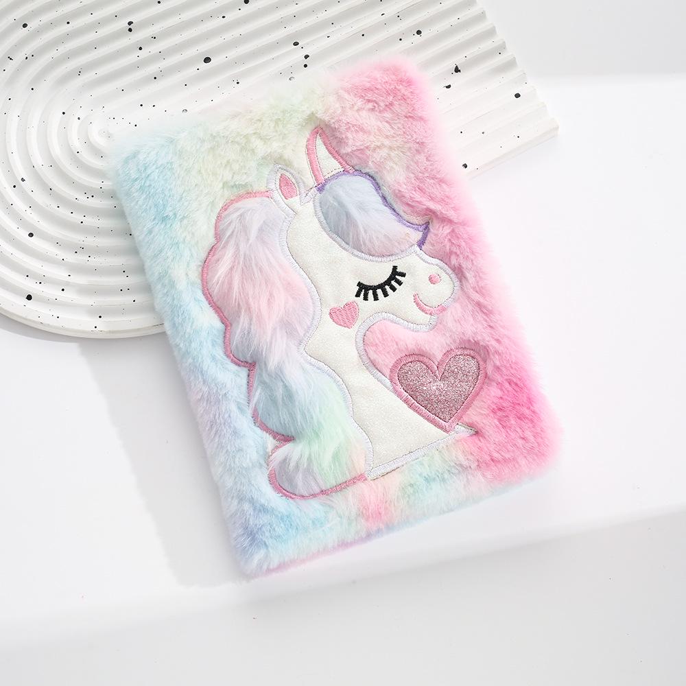 Cute Plush Embroidered A5 Cartoon Notebook Diary