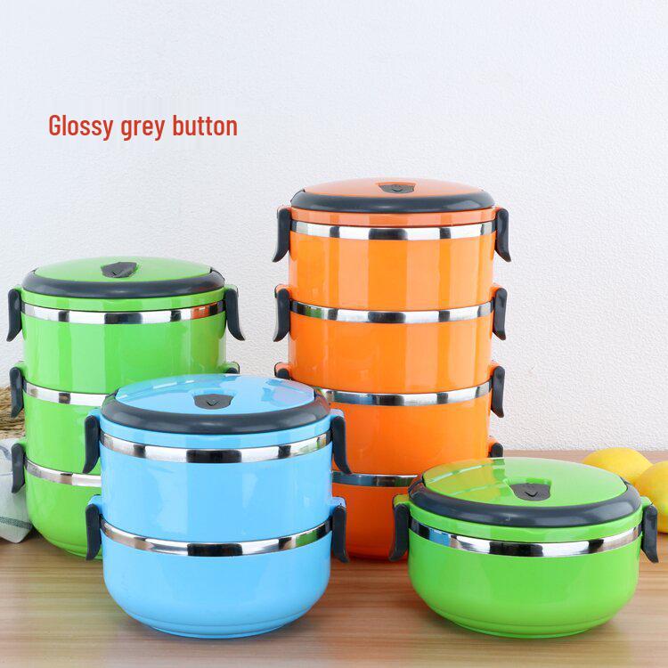 

Stainless Steel Multi-layer Insulated Bento Box for Students and Office Use Single-layer оранжевый