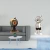 Modern Astronaut Globe Figurine Table Clock Creative Statue Ornament for Office Shelf Fireplace