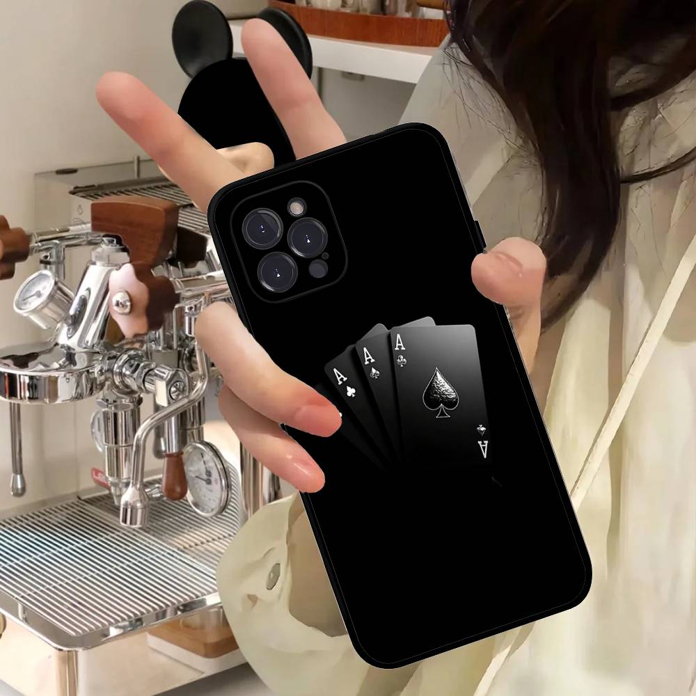 Poker Pattern Game Soft Back Phone Cover Case For IPhone 17 16 Pro Max 15 12 11 16e 13 Mini 14 15 Plus