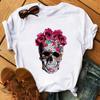 Camiseta De Arte Esttica Feminina De Flores De Caveira Roupas Punk Rock Camiseta Estampada Com Cavaleiro Roupas Fitness Vero 2020