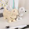 Toothbrush Holder Dachshund Shape Ceramic Multi-Slot Design Waterproof Bathroom Organizer Non-Slip Stable Base Manual Toothbrush