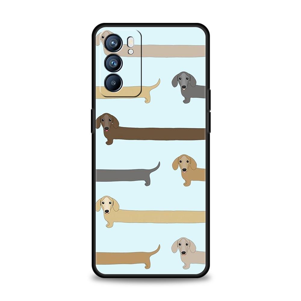 Custodia per Telefono Cane Bassotto per Oppo Reno8 Reno7 Reno6 Pro A54 5G Find X6 X5 A53 A52 A9 A15 A95 A17 A16 A74 A57 A31 Copertura