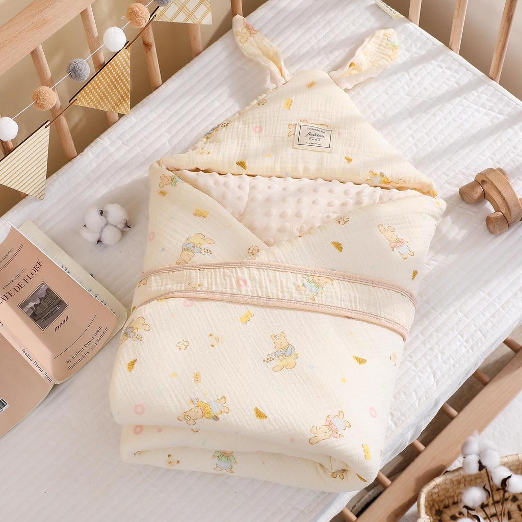 Infant Fleece DouDou Swaddle: Thickened, Warm Baby Wrap for Autumn/Winter