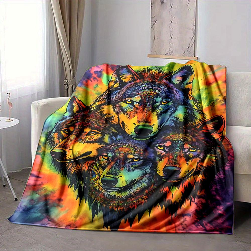 1PC Wolf Tapestry Blanket, Throw For Sofa, Bed, Travel, Camping, Livingroom, And Bed, Printing Blanket With Soft And Warm Fabric yy250918200