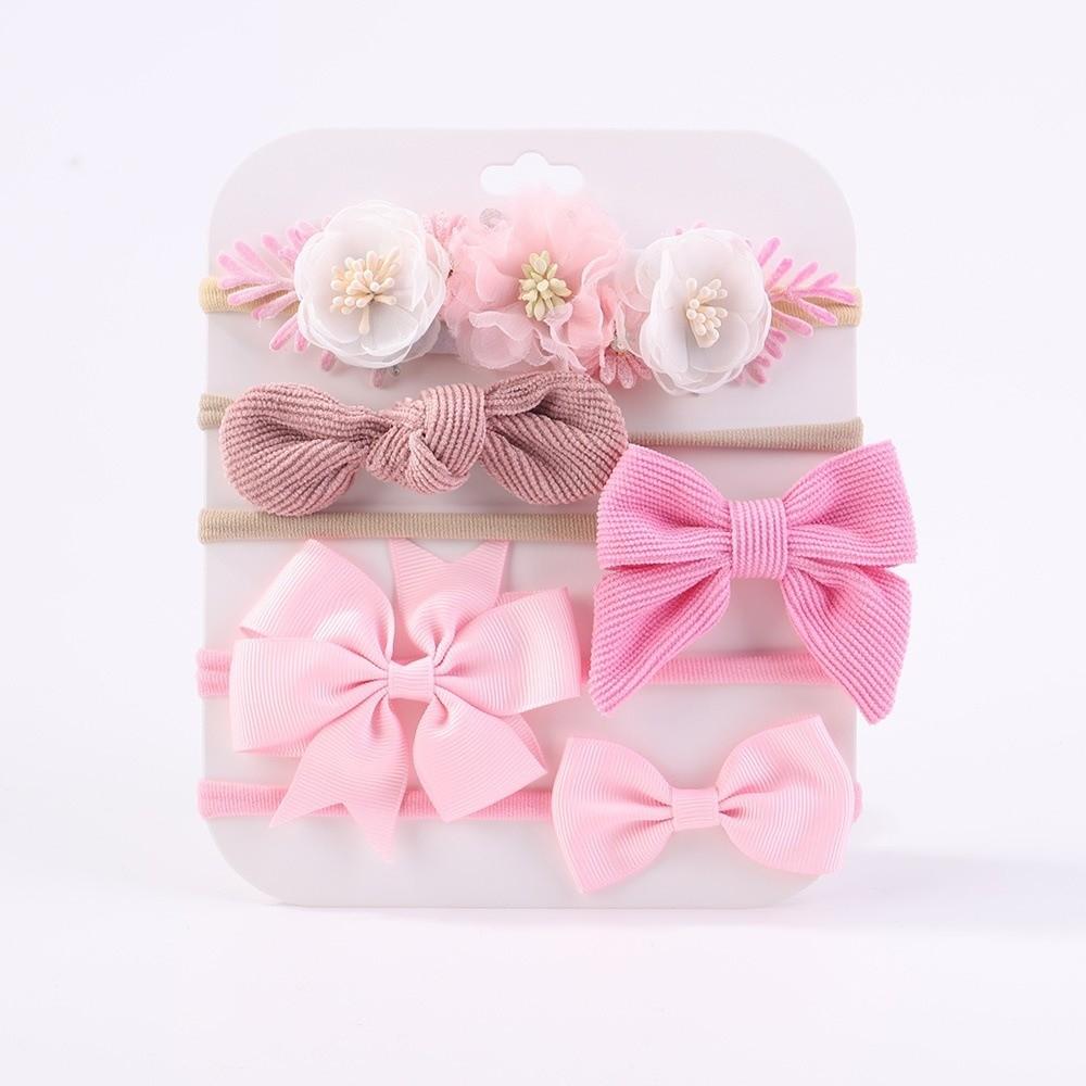 10Pcs Luxury Nylon Elastic Headband Flower Lace Hair Ties  for Baby Girl Infant Newborn Toddler