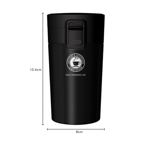 Asvel Stainless Steel Vacuum Insulated Portable Tumbler, 290ml, Black