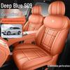 Dunkelblau S09 Ganzjahres Universal Leder Sitzkissenbezug für Autos