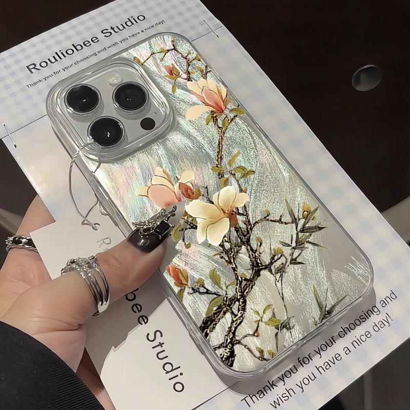 Pink Cherry Floral Design Phone Caae For iPhone 17 16 15 14 13 12 11 Pro Max XS X XR 7 8 Plus 16E 17 Air Shockproof Bumper Cover