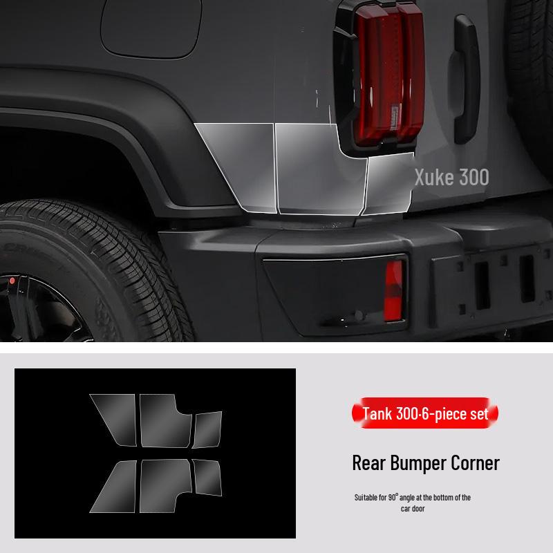 Tank 300 Door Corner TPU Protection Film - Transparent, Anti-Scratch, Custom Fit for Triangle Area