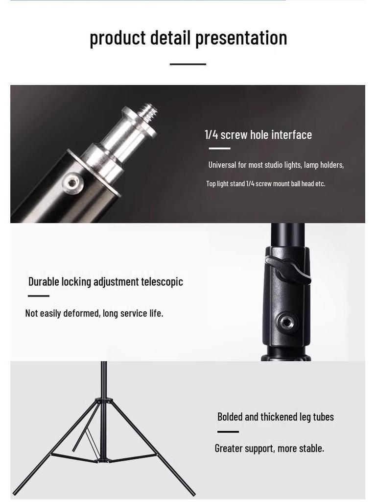 Suporte de Luz de Tripé LED para Fotografia ao Ar Livre, Ajustável de 2-2,8 Metros