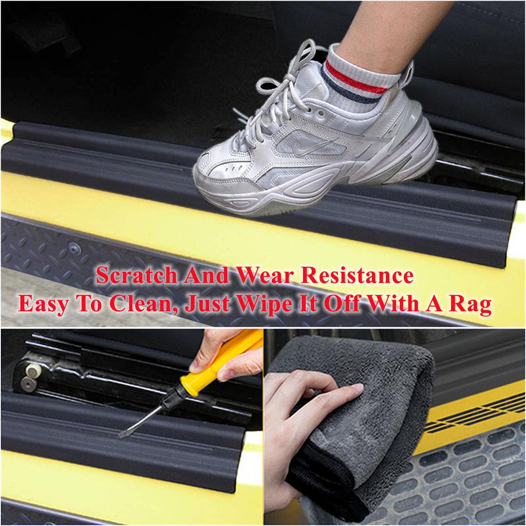 Car Door Sill Scuff Plate Pedal Entry Guard Stickers Protector Cover for Jeep Wrangler TJ 1997-2006 Interior Accessories