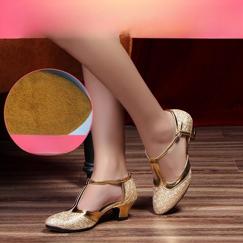 Women's Adult High-Heel Ballroom Dance Shoes with Soft Soles for Outdoor Use